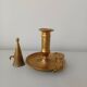Set of 2 brass cellar rat candlesticks
