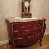 Louis XV style chest of drawers marble and rosewood