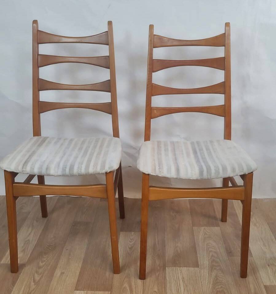 Pair of Scandinavian teak chairs 1960 Denmark