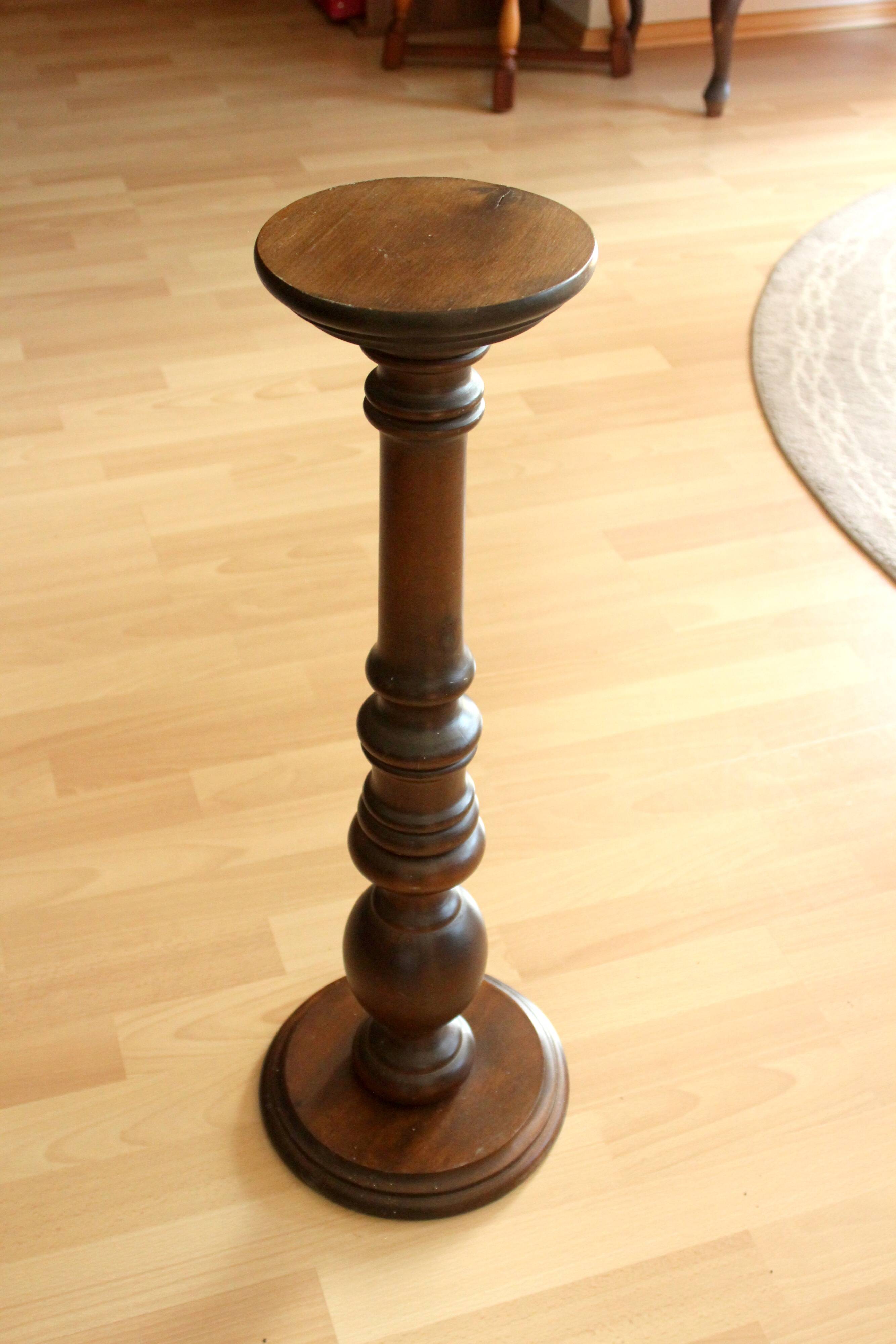 High wooden pedestal - coloumn - height 66 cm - plant stand - Vintage