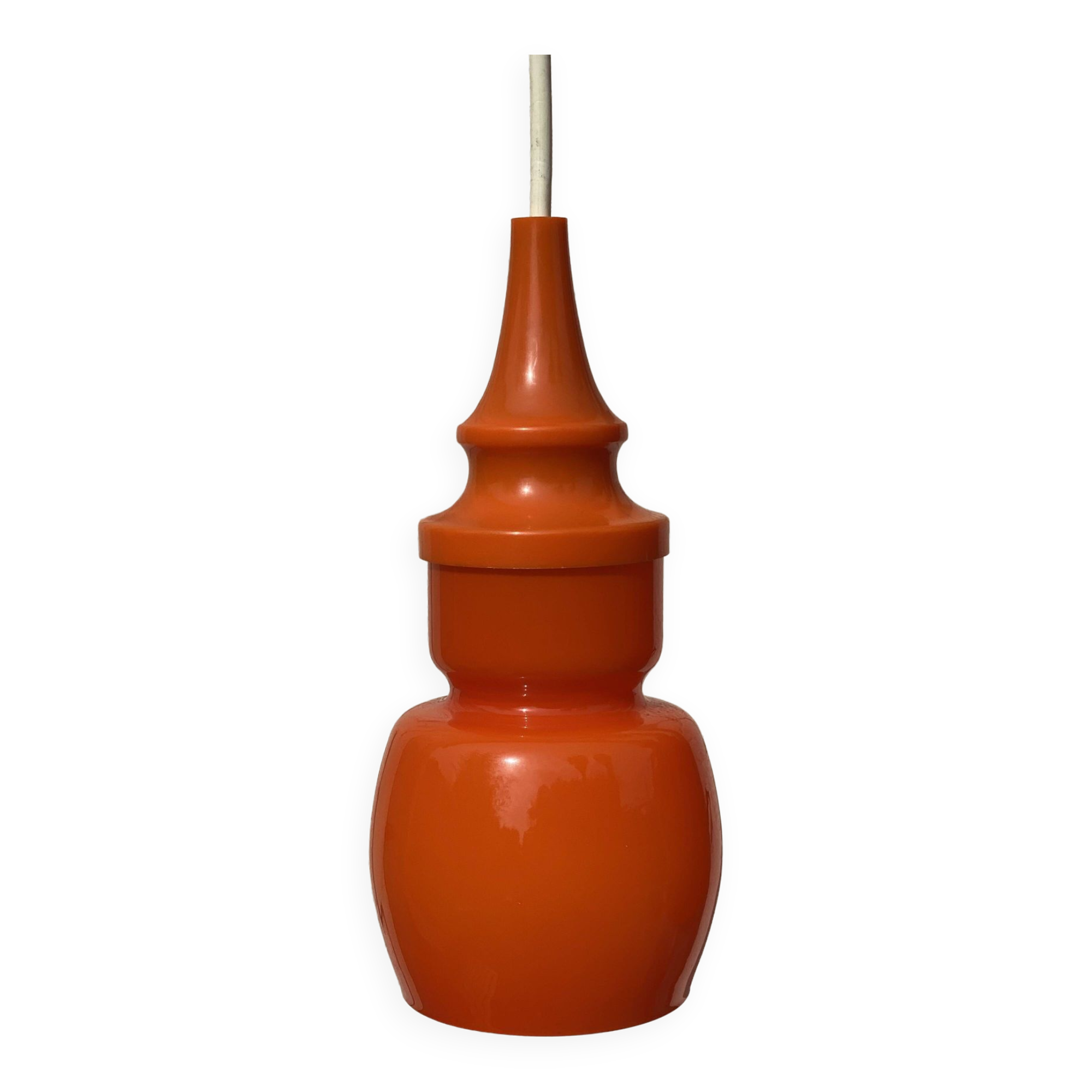 Vintage pendant lamp in orange opaline, 1970