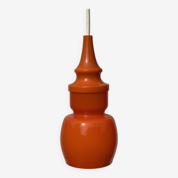 Vintage pendant lamp in orange opaline, 1970