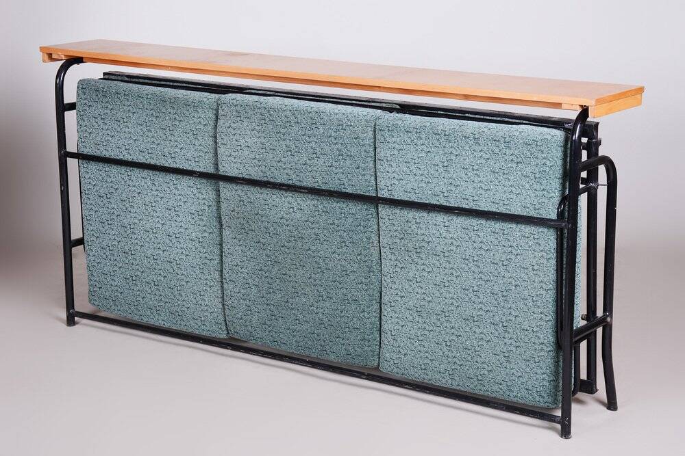 Brown & Blue Bauhaus Sofa, Czechia, 1930s