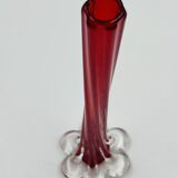 Red two-tone glass soliflore vintage design