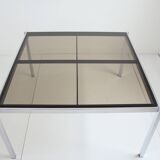 Milo Baughman chrome and smoked glass dining table – 1970 – Italy