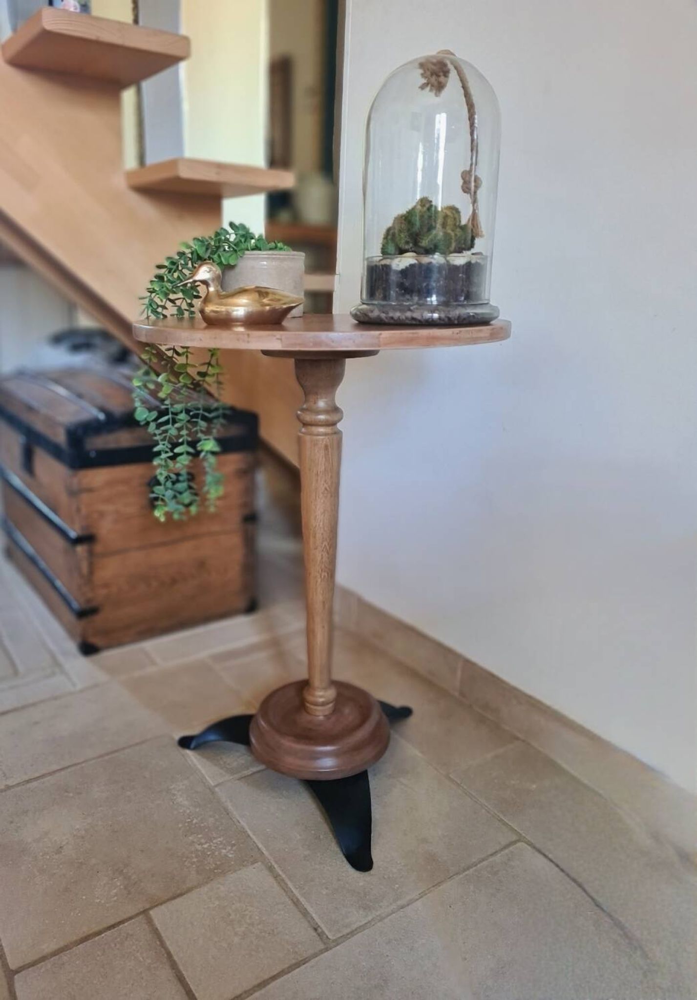 Vintage pedestal table or side table