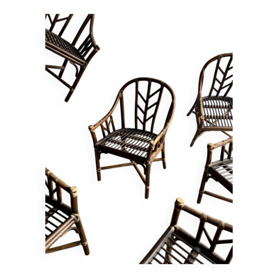 Rare set of McGuire rattan chairs from the 1970s.