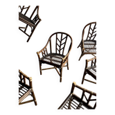 Rare ensemble de fauteuils en rotin McGuire des années 1970
