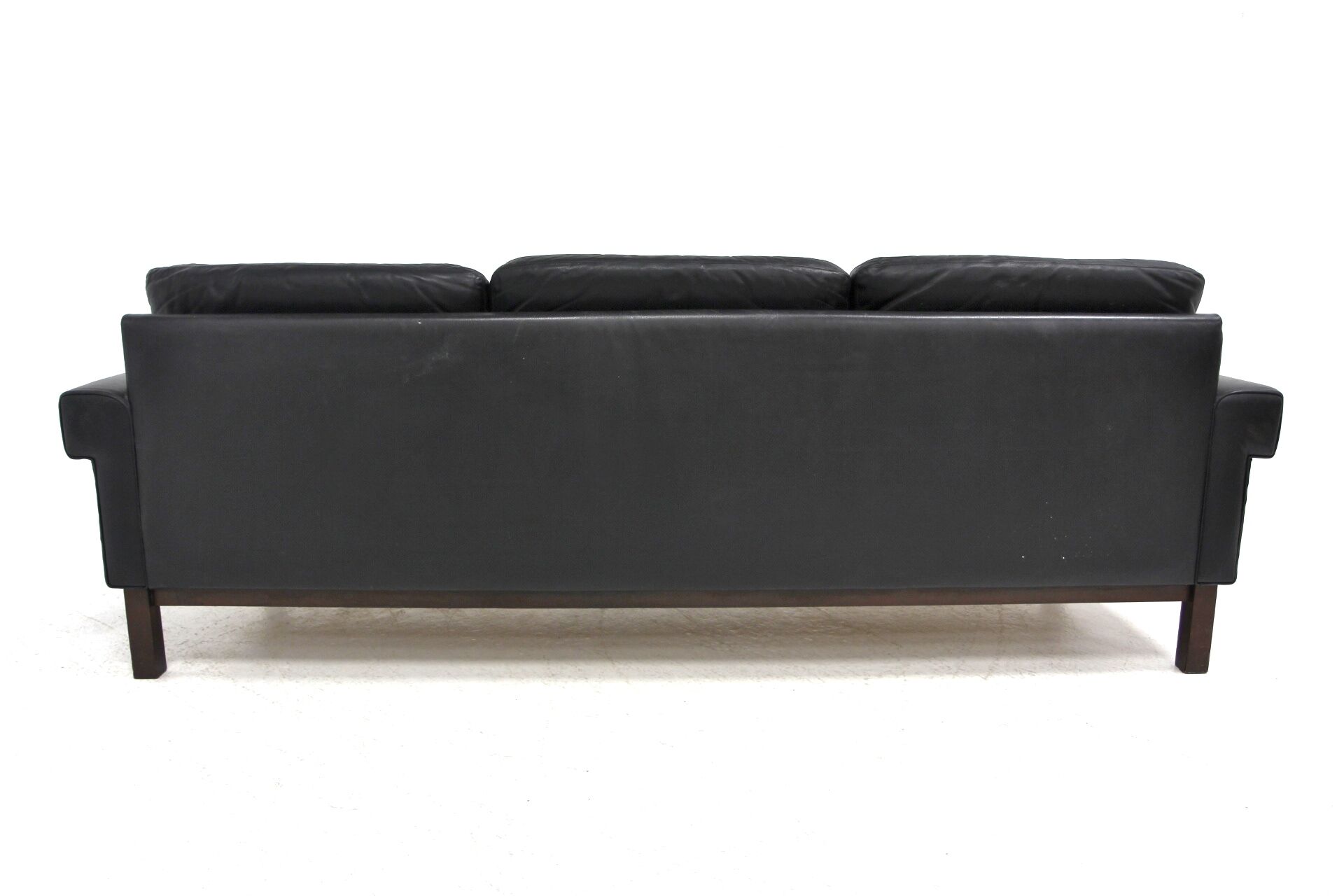 Scandinavian leather sofa 3 seater, Sweden, 1950