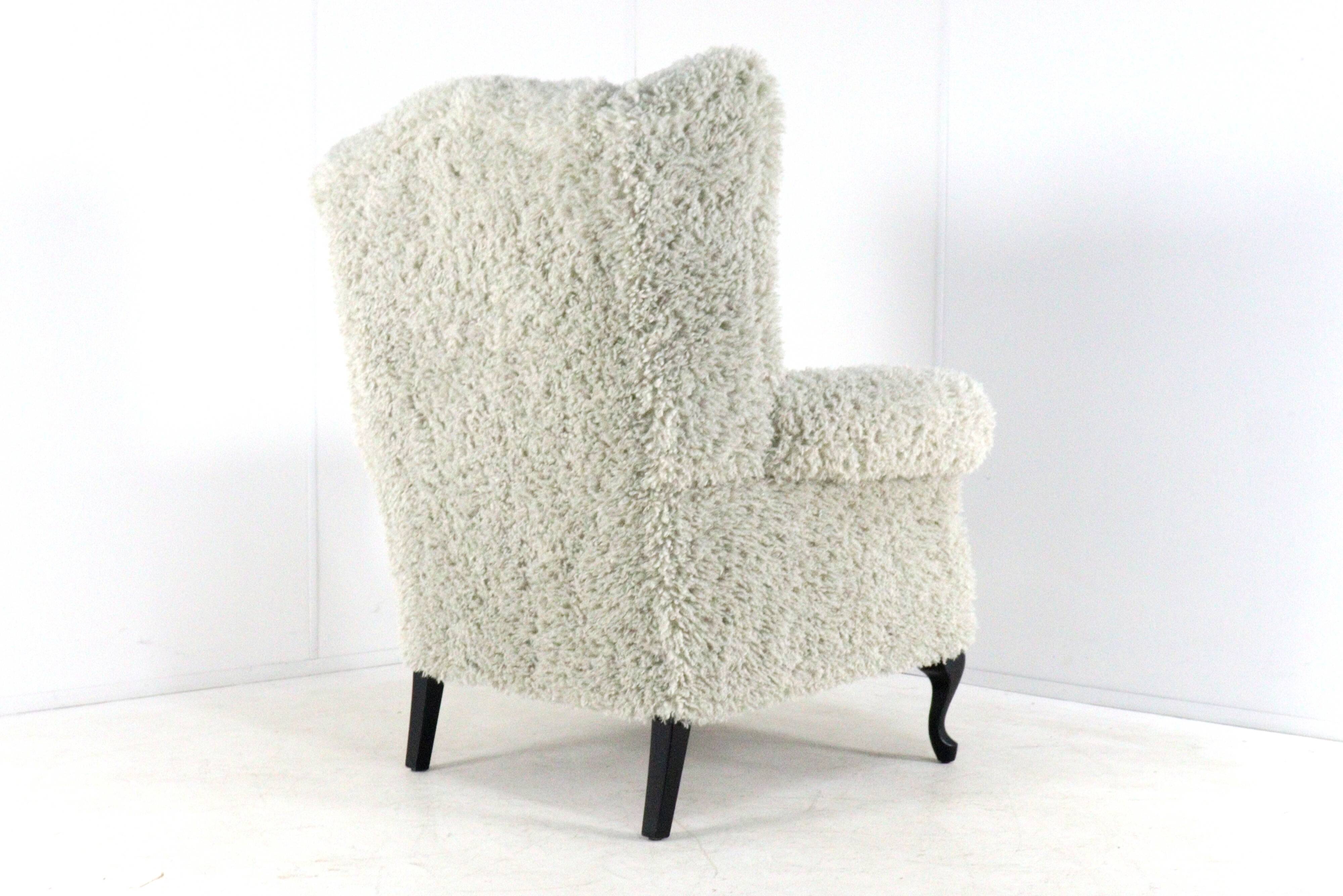 Armchair grey Doodle Retro Fully Restored - new upholstery