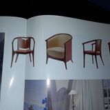 Baumann Diese table and 6 armchairs, Pagnon Pelhaître design, Wenge and red color,
