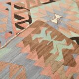 5x10 Geometric 58s Antique Kilim Rug, 168x313Cm