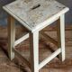 Wooden workshop stool with old patina