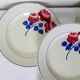 4 flat plates vintage HBCM model Rose Rouge 210358