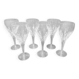 Set of 6 Lorraine crystal wine glasses