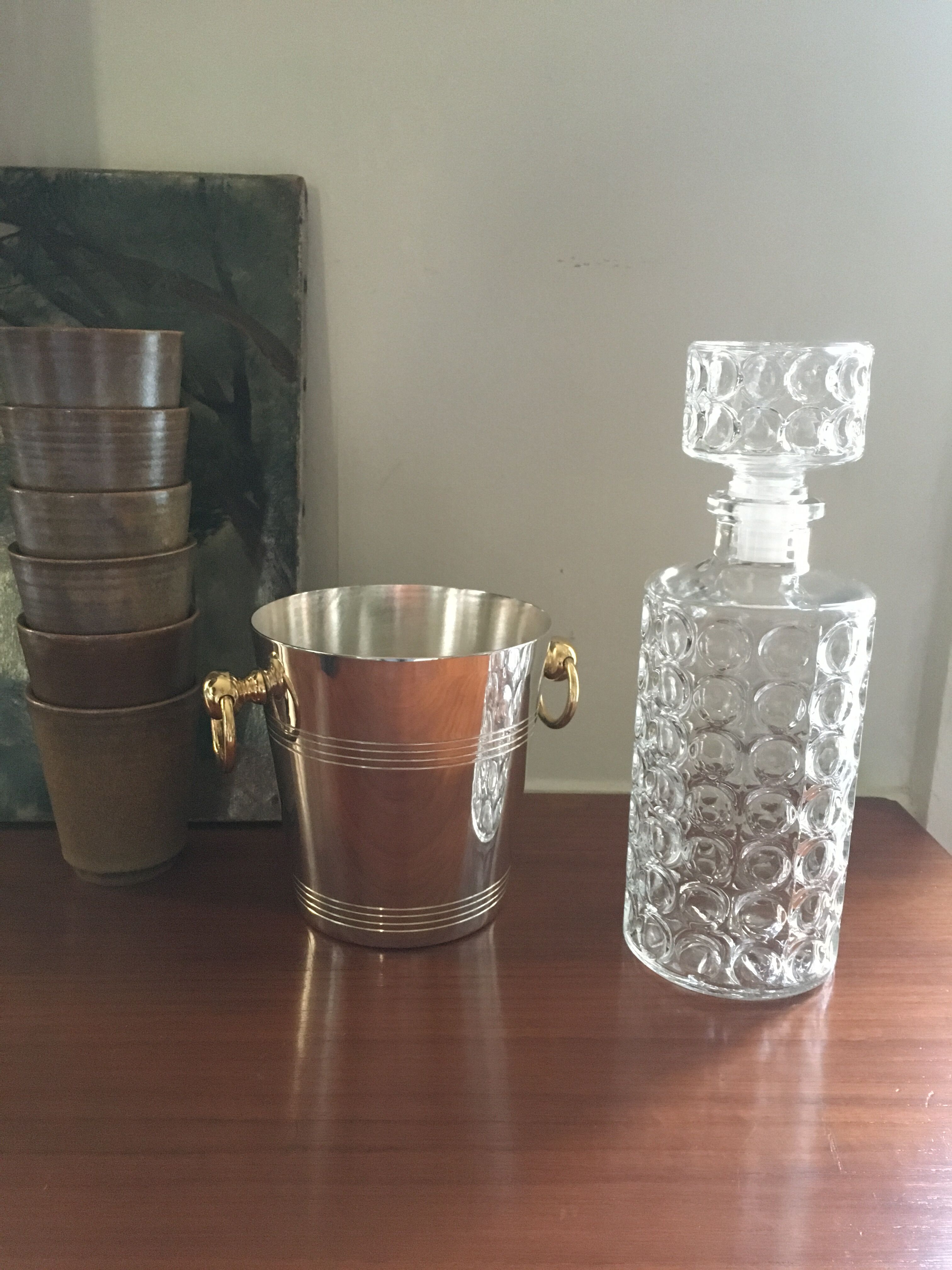 Vintage whisky carafe in transparent glass