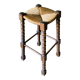 High wooden turned stool