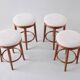 Set of 4 vintage Thonet style stools