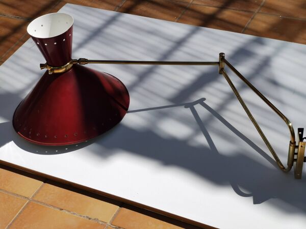 Grande applique Diabolo René Mathieu pour Lunel couleur bordeaux