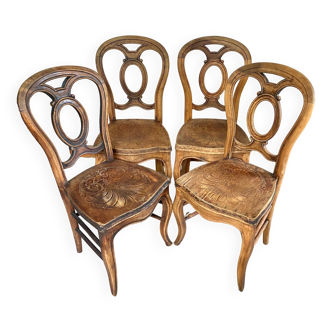 Chaises bistrot vintage Luterma en bois