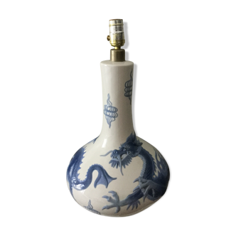 Pied de lampe céramique dragon bleu Lladro