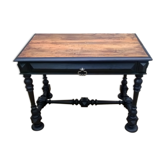 Ancien bureau pointe de diamant noir