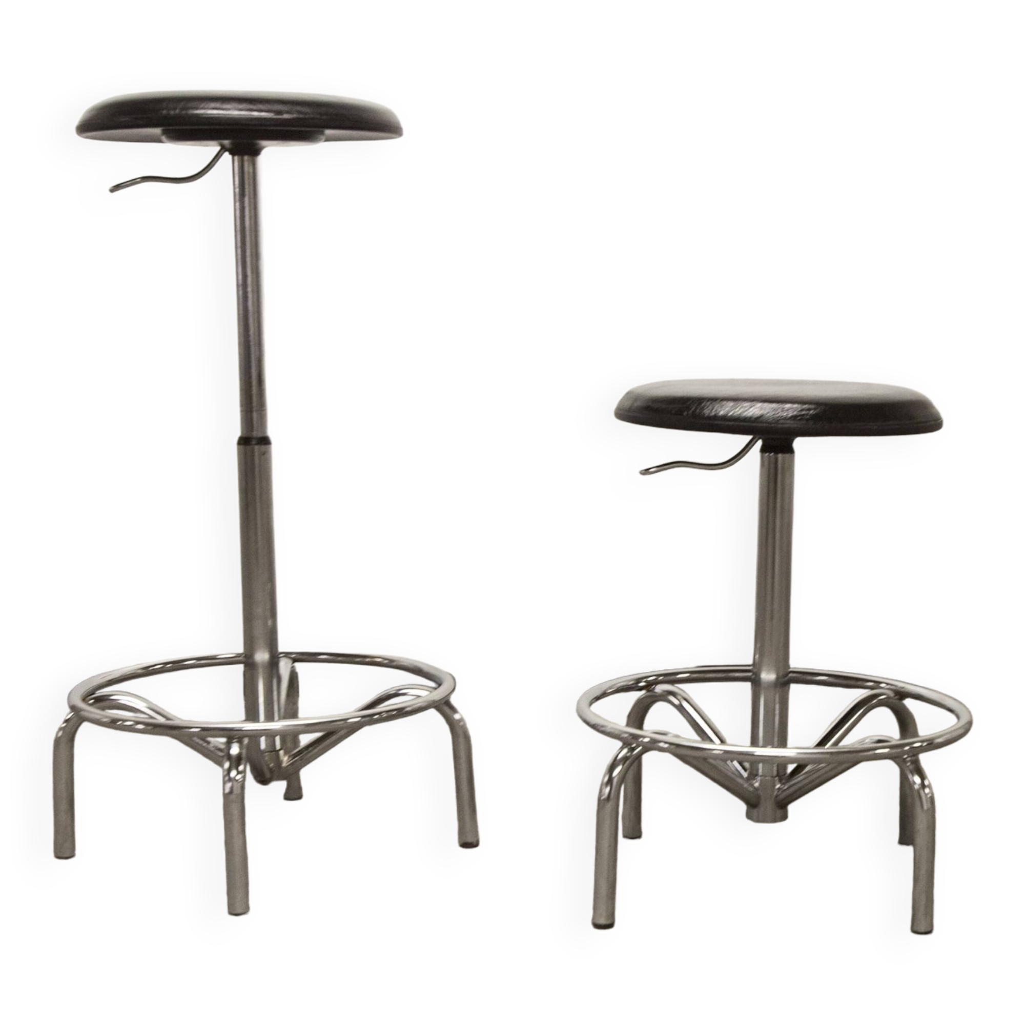 Pair of Mirima brand telescopic and rotating stools (84 to 53cm)