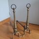 Brass or bronze andirons
