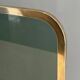 Single Panel Fire Screen in Tinted Green Glass with Brass Frame