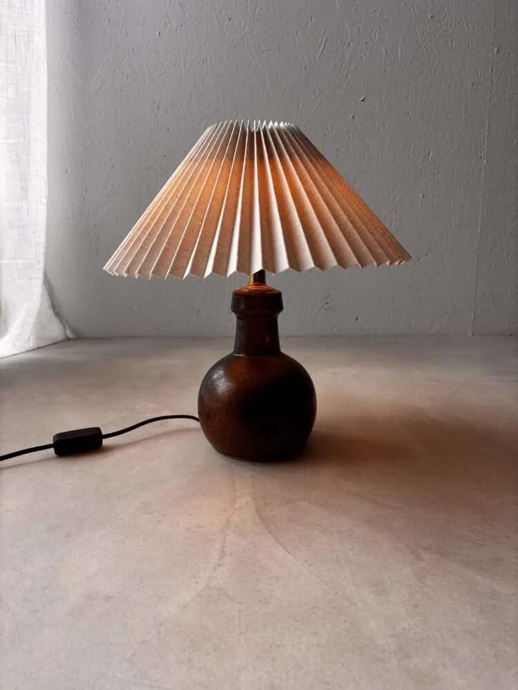 Minimalist ceramic table lamp from Denmark, 1960s.