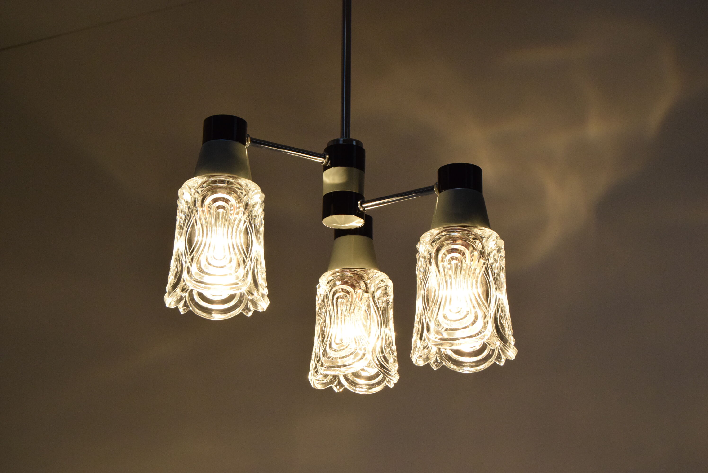 Mid-century Chandelier by Drukov,1960‘s.