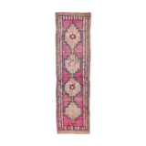 3x10 pastel pink & blue vintage rug