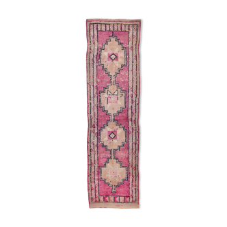 3x10 pastel pink & blue vintage rug