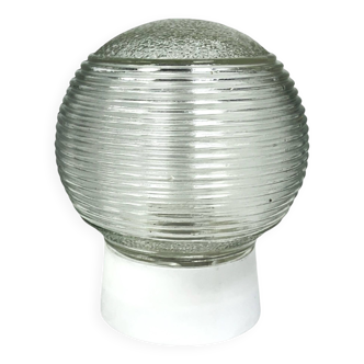 Applique murale vintage | abat-jour Glassworks Białystok 1974 | nouvelle installation |