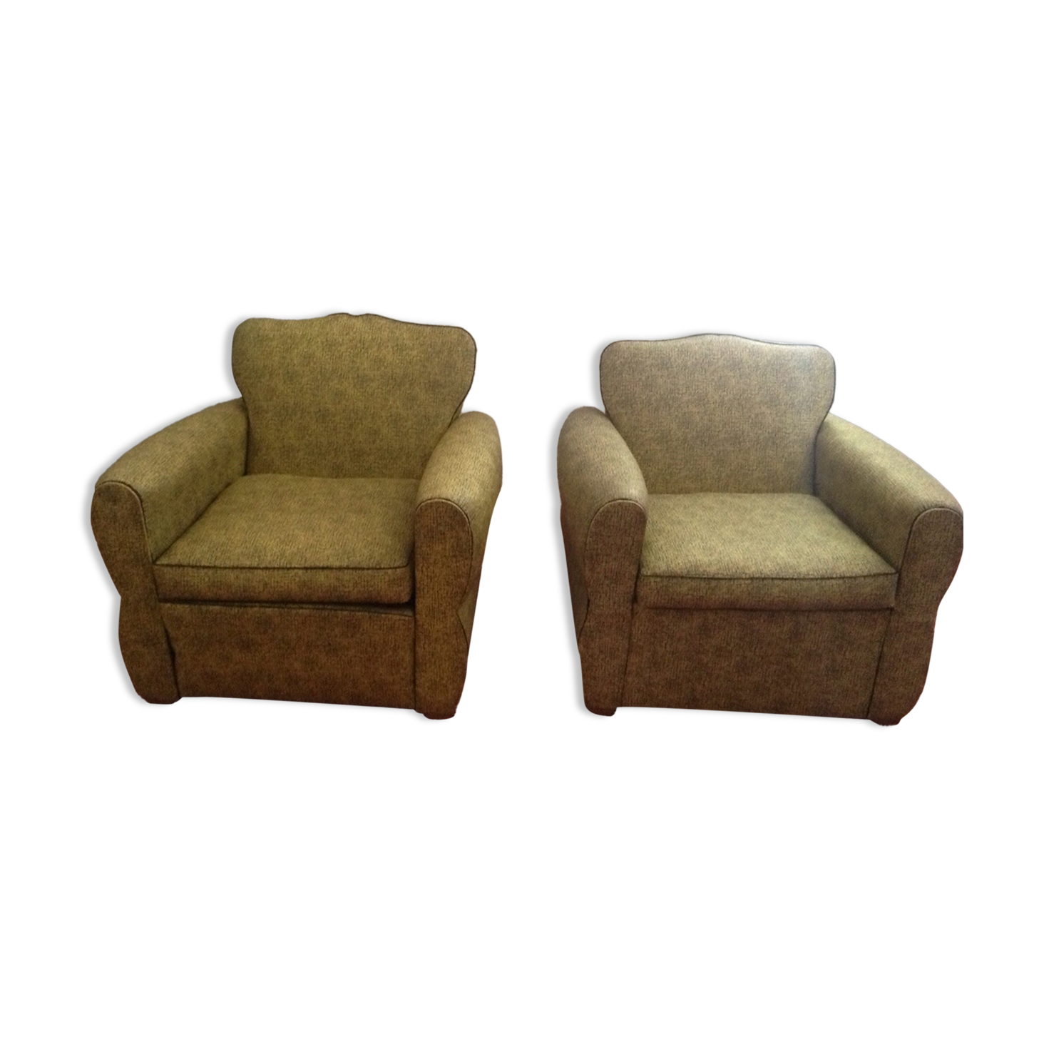 Pair of vintage skaî armchairs found yellow and black perfect condition