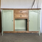 Vintage wooden buffet in sage green