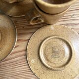 Ensemble 4 tasses à café et 4 soucoupes Longchamp en grès