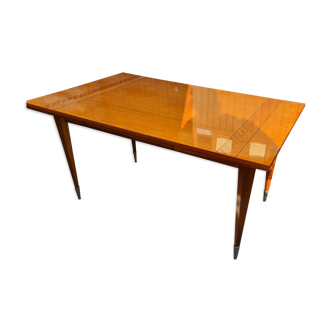 Table with beautiful marquetry and chairs