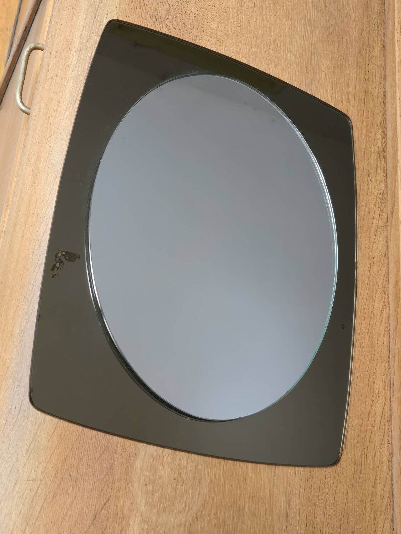 White glass and smoked glass mirror Italy