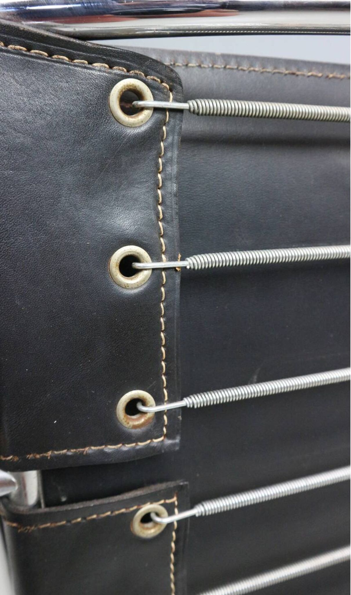 Le Corbusier Vintage Black Leather Armchair Model- LC1 for Cassina, 1970s
