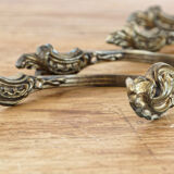 Set of 2 pairs of bronze curtain embrases