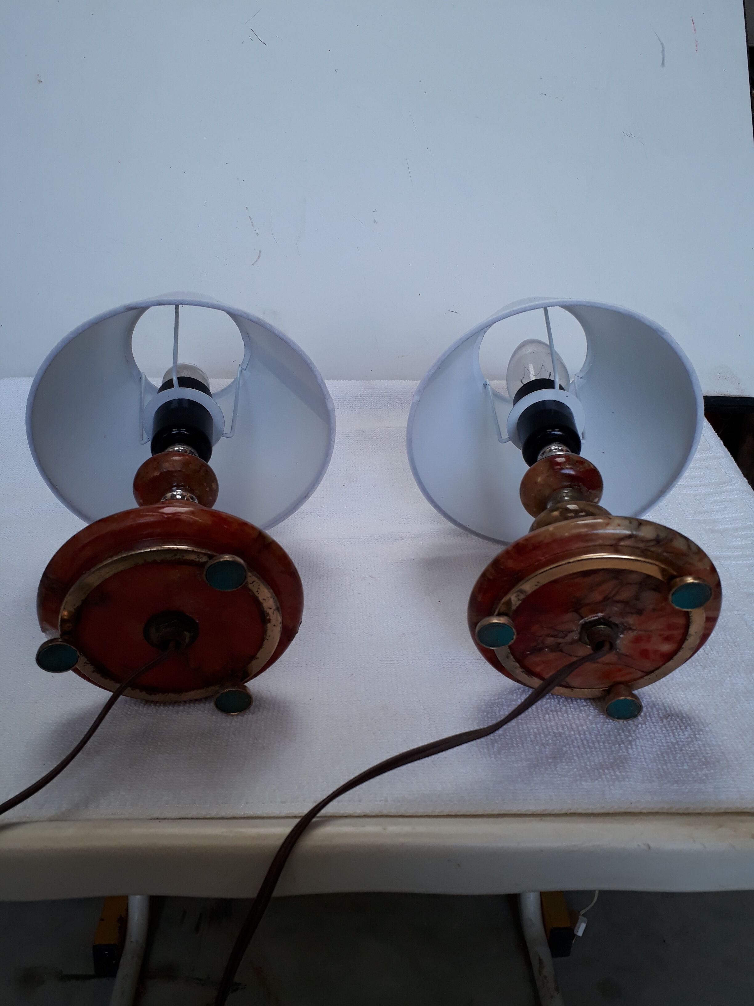 Bedside lamps duo marble