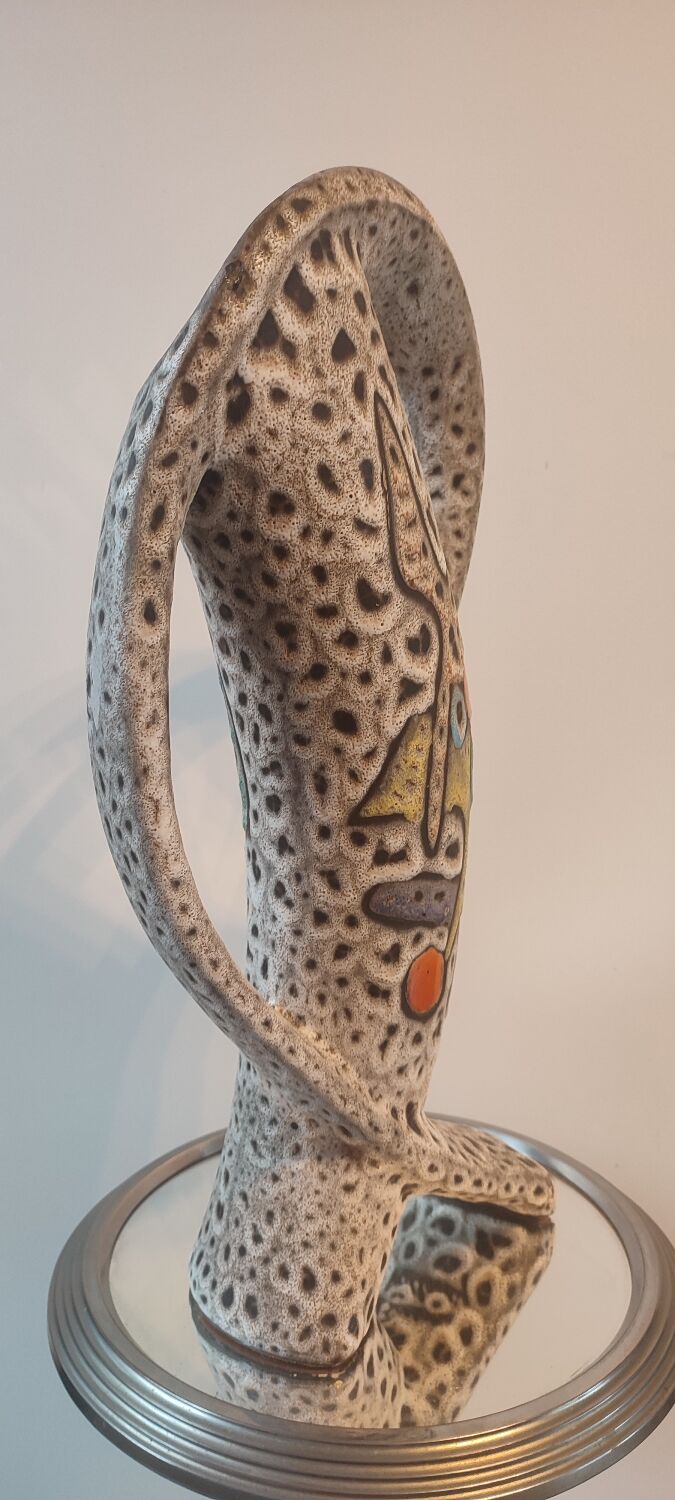 Sculptural ceramic vase (43 cm) marius bessone vallauris (1955-19