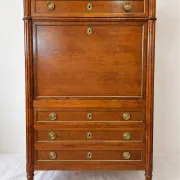 Secretary with drop-leaf in Louis XVI style – Wood, gilded brass and columns