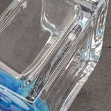 Crystal and glass paste ashtray Daum design from the 80s