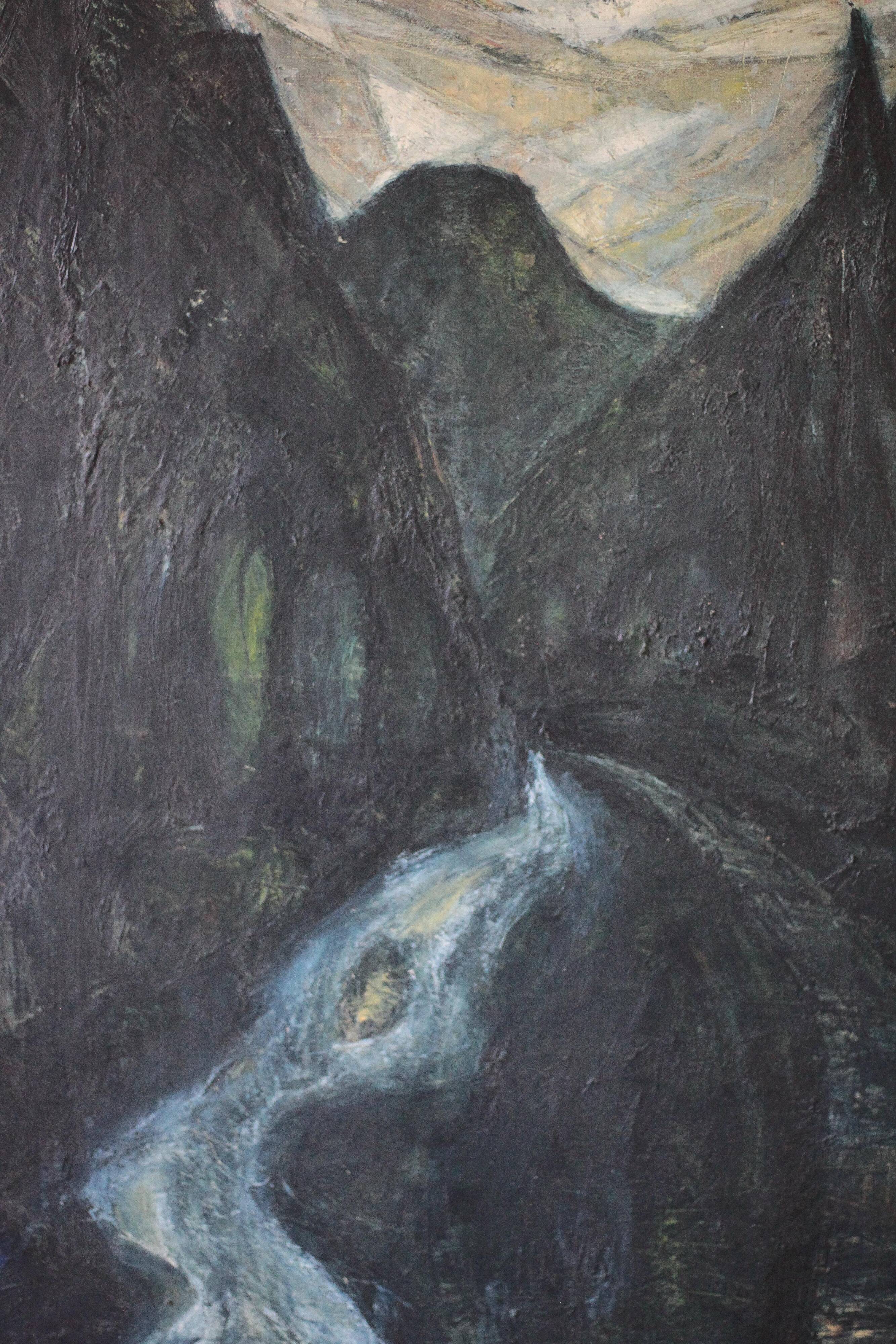 The Valley - Expressionist Oil, Fukuoka, 1950s