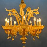 Large Venetian Murano Glass Chandelier 10 Lights 1950’s