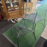 Pair of smoked polycarbonate chairs