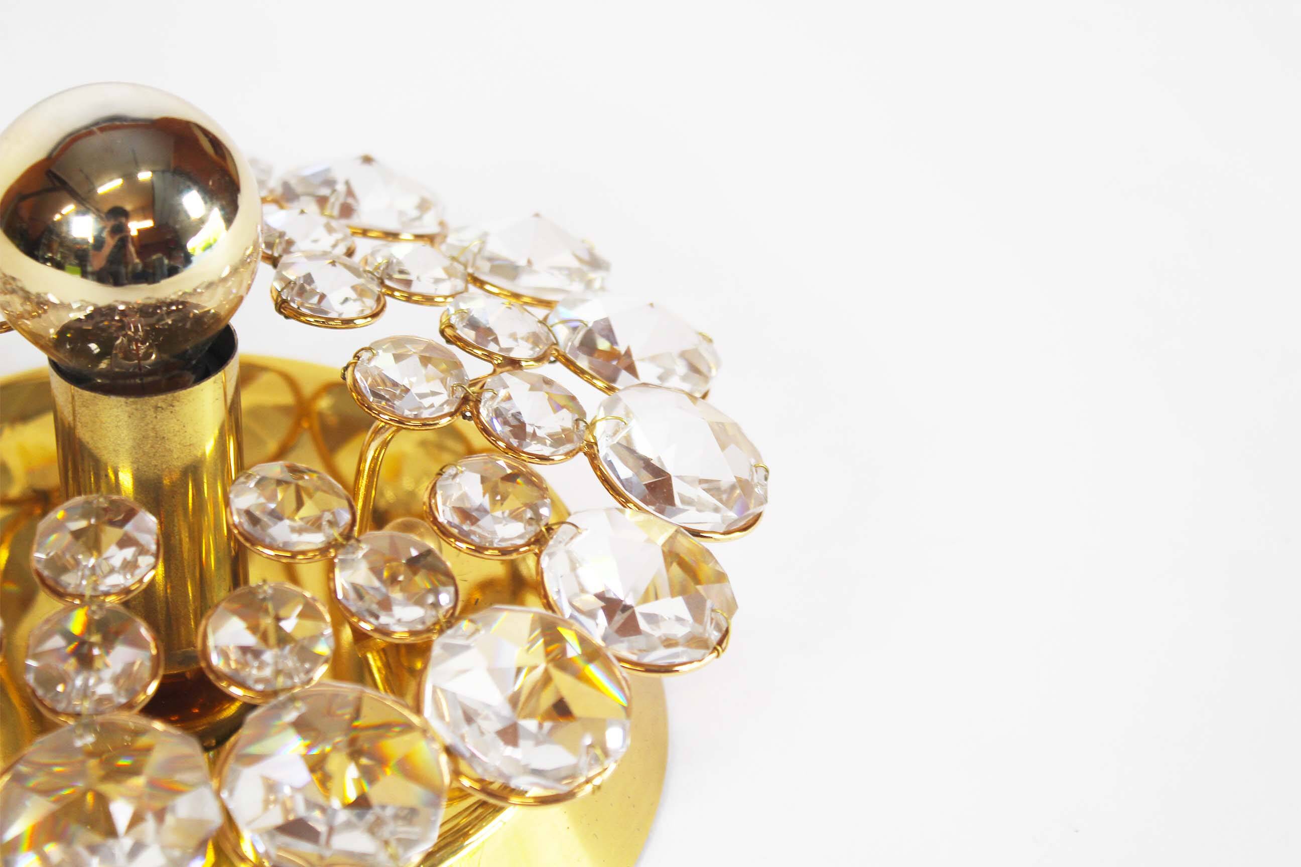 Brass and glass ‘jewe’l wall light by Palwa – Germany 1970’s