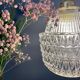 Suspension globe vintage en verre moulé transparent